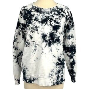 Rivet & Thread Womens Small Sweatshirt Indigo Tie Dye Oversized Crew Neck